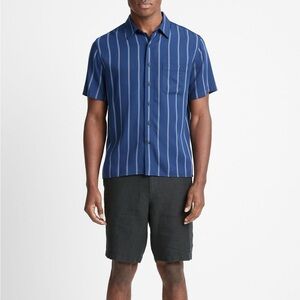BNWT Vince Pacifica Stripe Short-Sleeve Shirt